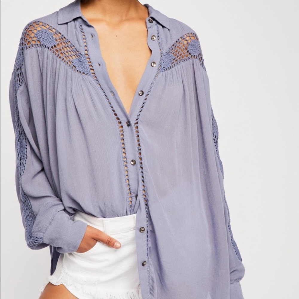 W FREE GIFT: Free People Crochet Katie Bird Tunic